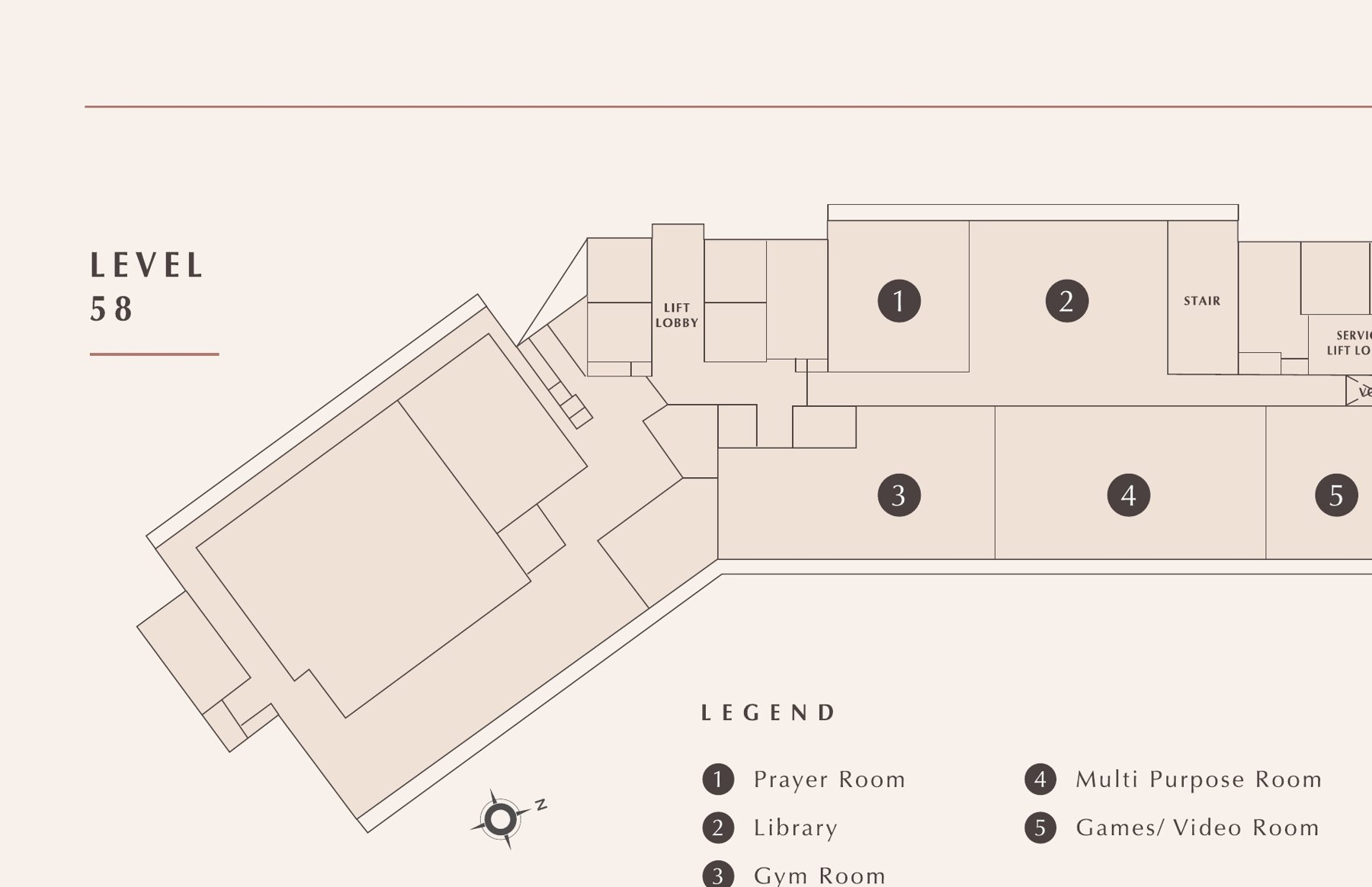 Golden Crown Residence Level 58 facilities plan
