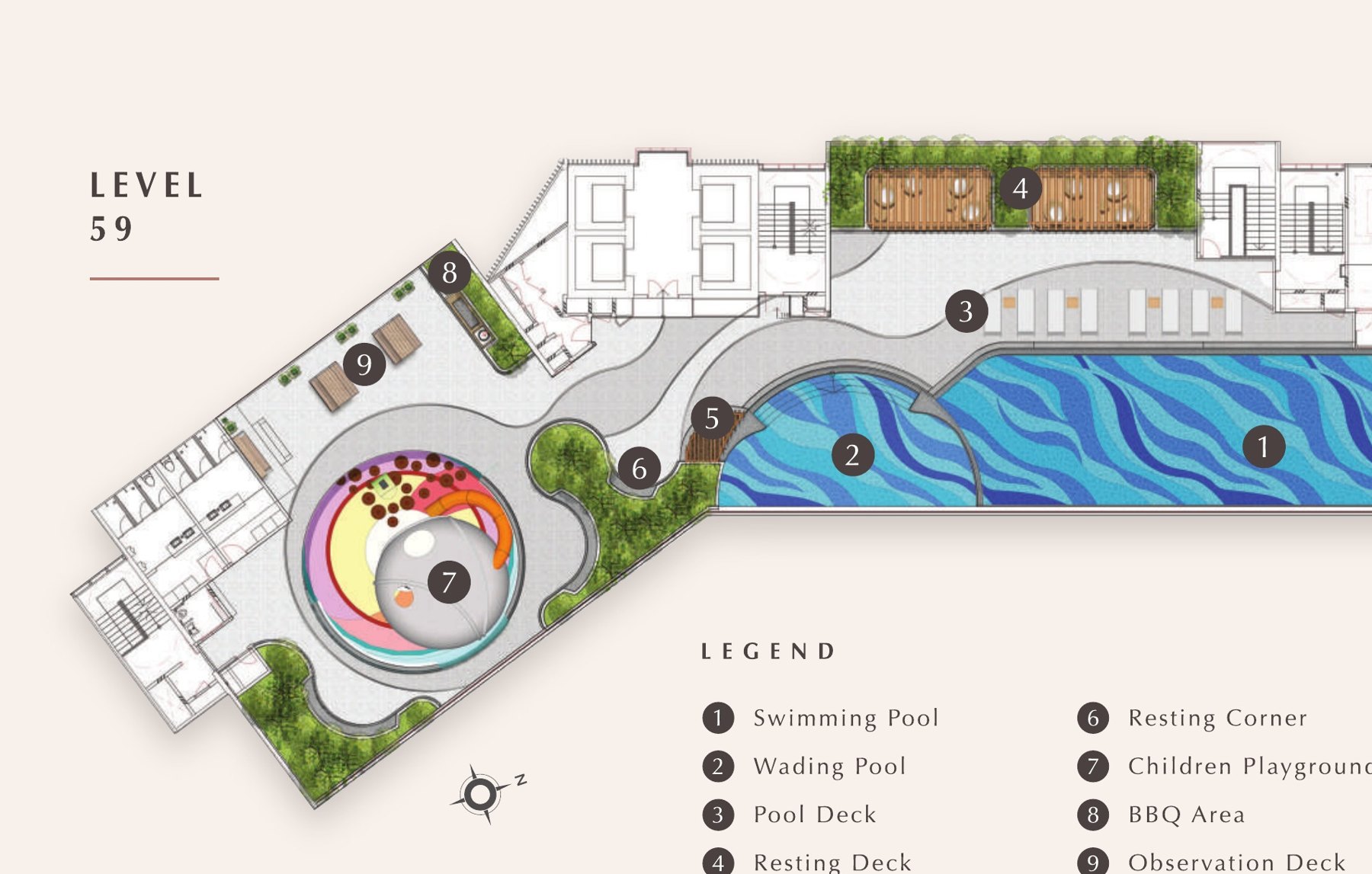 Golden Crown Residence Level 59 facilities plan
